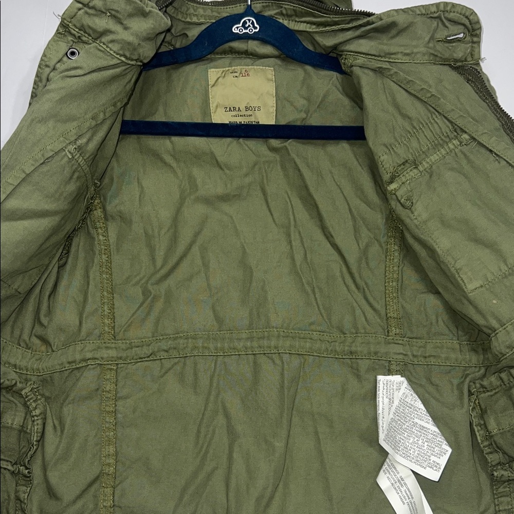 Zara Boys Aviator Olive Green Jacket size 6 - Picture 9 of 10